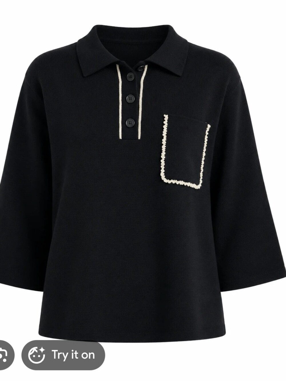 Maeve The Eliott embellished-pocket polo with delicate Pearl Detail XXS